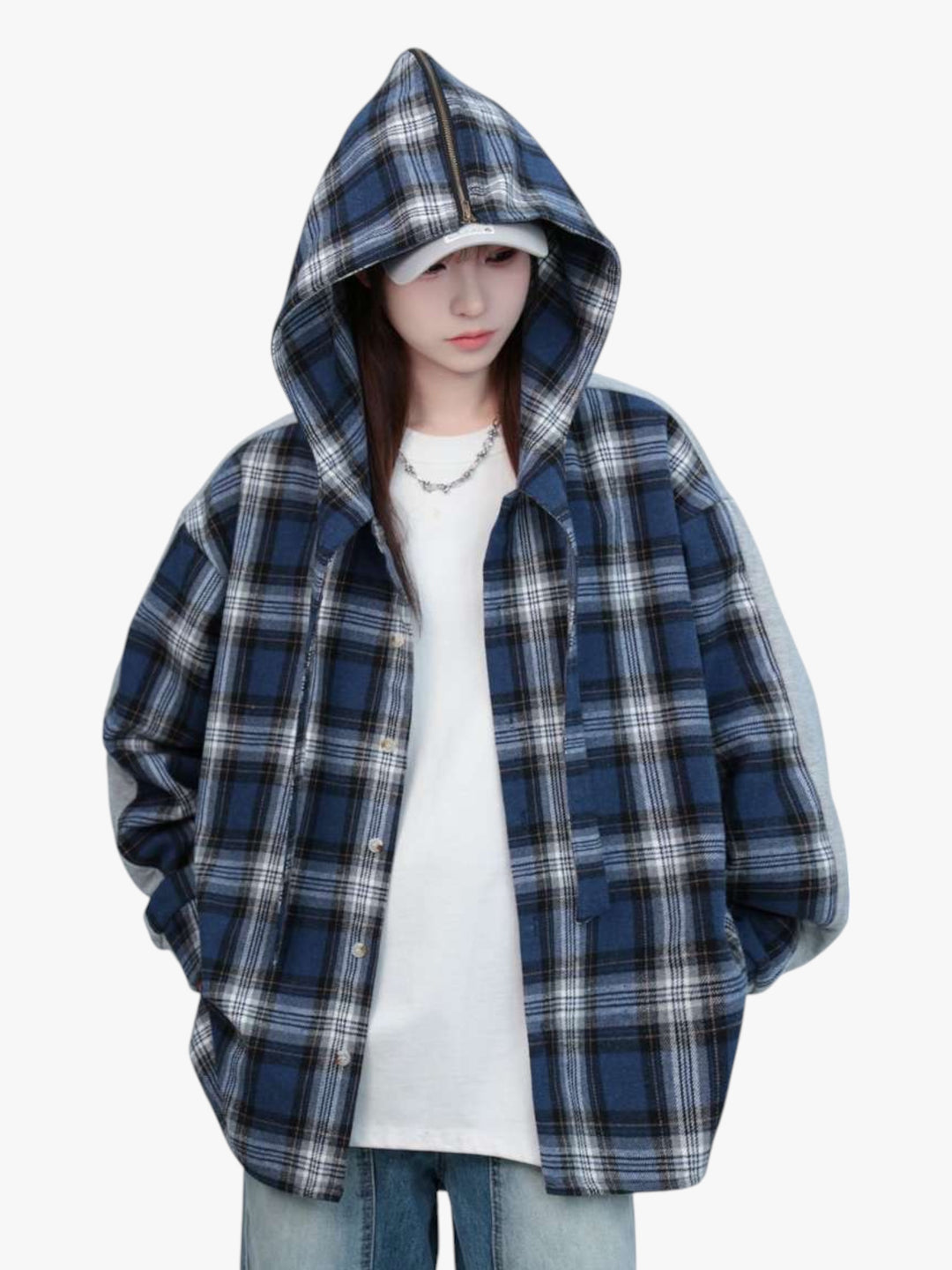 [25SS RESTOCKS] GKIKZ PREMIUM COTTON PLAID SPLITTABLE HOODED JACKET