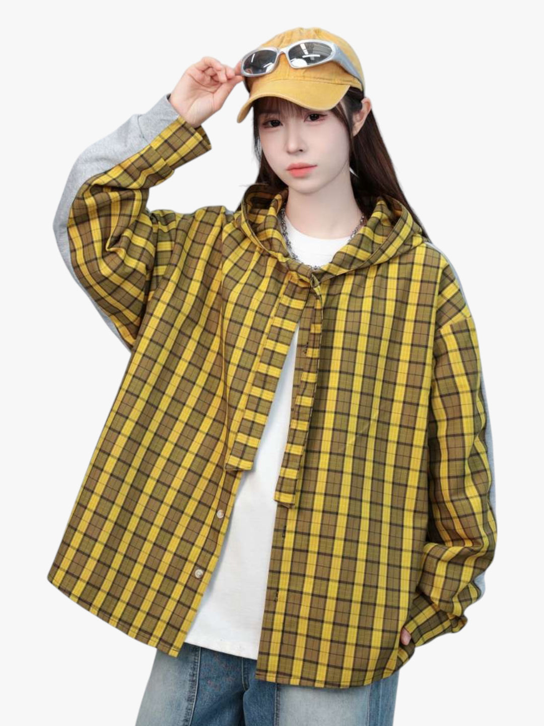 [25SS RESTOCKS] GKIKZ PREMIUM COTTON PLAID SPLITTABLE HOODED JACKET