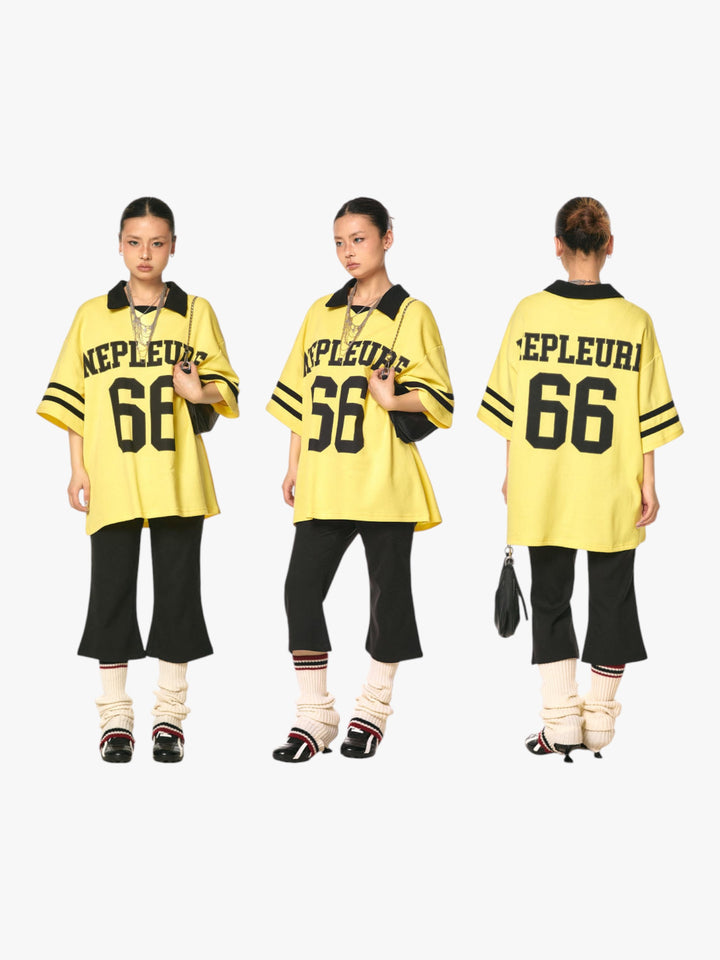 GKIKZ NEPLEURE 66 DROPPED SHOULDER VARSITY JERSEY