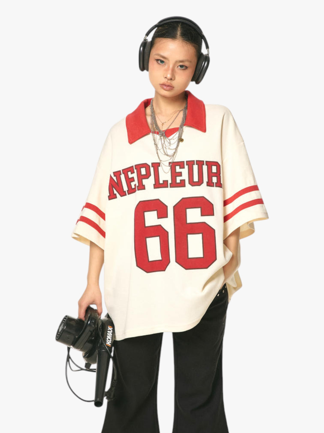 GKIKZ NEPLEURE 66 DROPPED SHOULDER VARSITY JERSEY