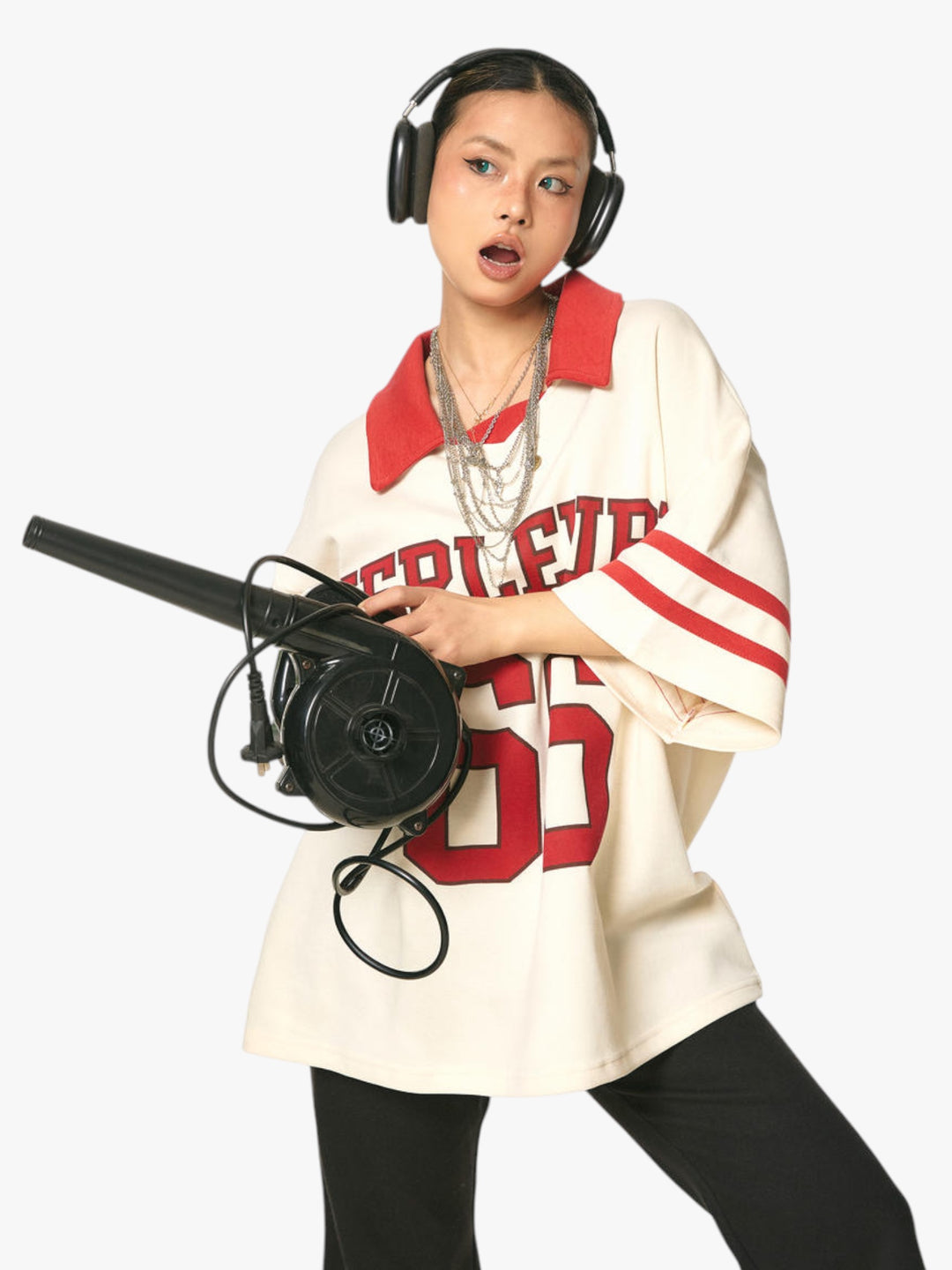 GKIKZ NEPLEURE 66 DROPPED SHOULDER VARSITY JERSEY