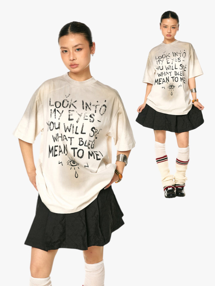 GKIKZ "LOOK INTO MY EYES" HEAVY COTTON GRAPHIC TEES