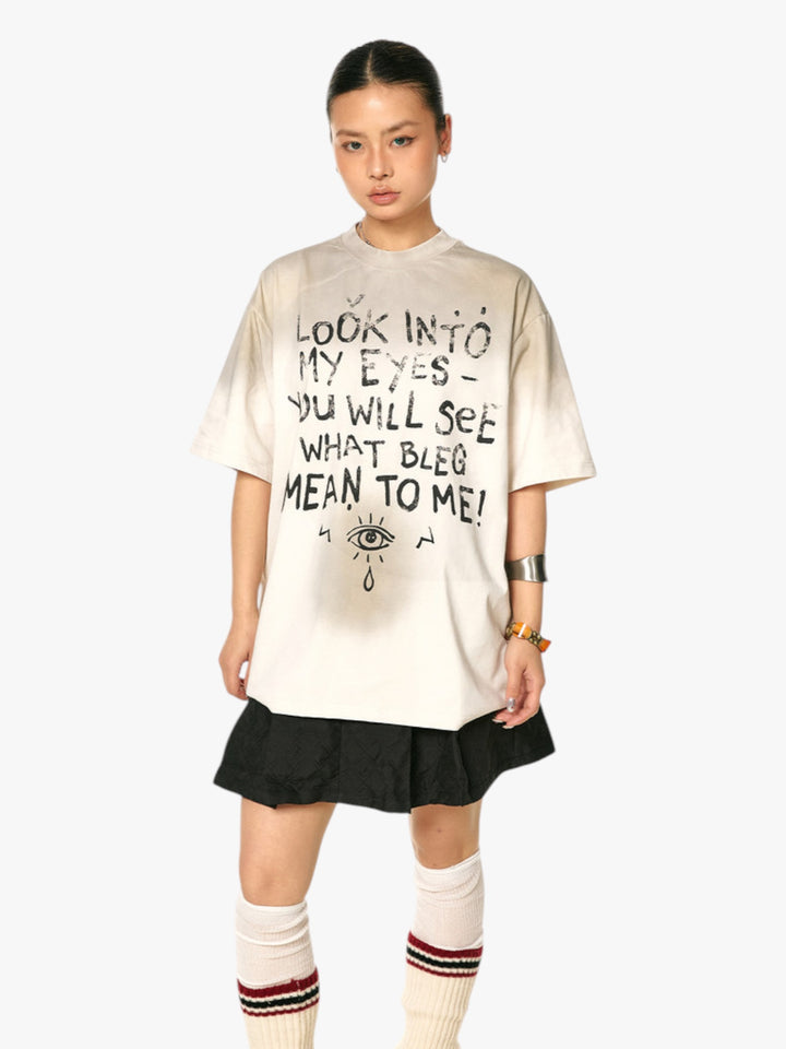 GKIKZ "LOOK INTO MY EYES" HEAVY COTTON GRAPHIC TEES
