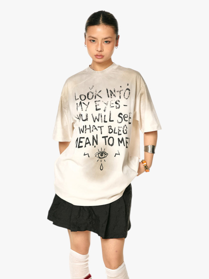 GKIKZ "LOOK INTO MY EYES" HEAVY COTTON GRAPHIC TEES