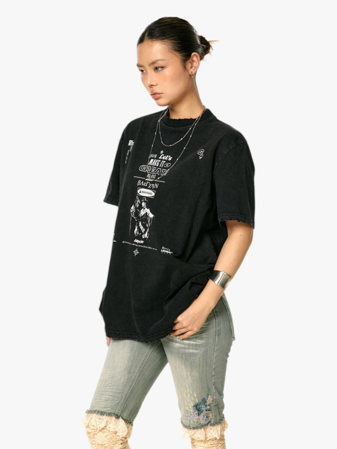 GKIKZ "LET'S MAKE IT GREAT" WASHED HEAVY COTTON TEES