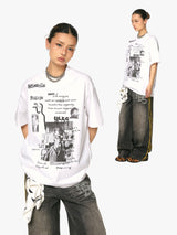 GKIKZ ABSTRACT COLLAGE PRINT COTTON TEES