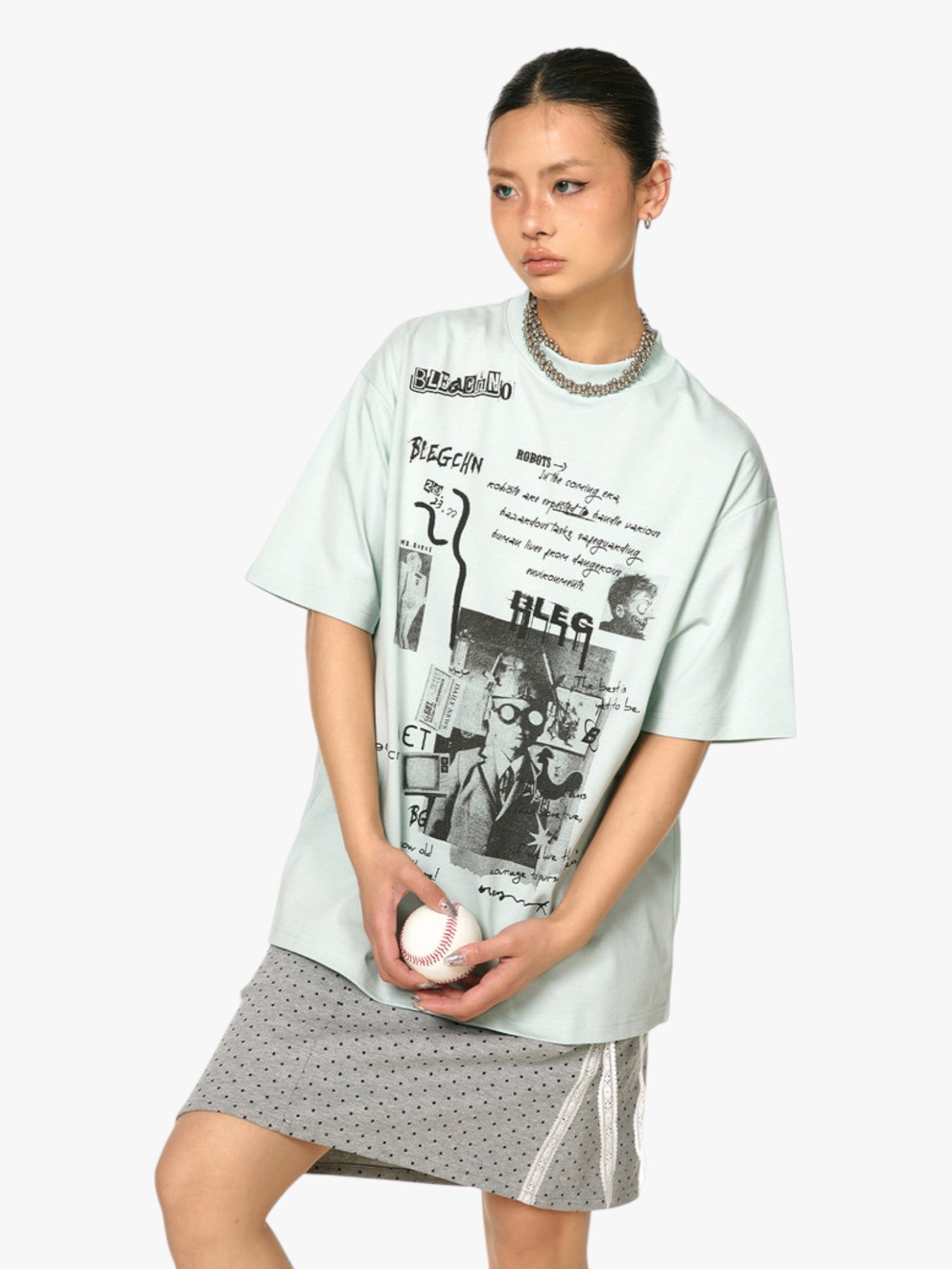 GKIKZ ABSTRACT COLLAGE PRINT COTTON TEES