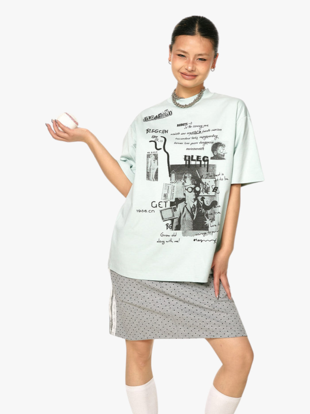 GKIKZ ABSTRACT COLLAGE PRINT COTTON TEES