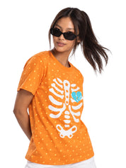 Retro Skull Polka-Dot Cotton Tees