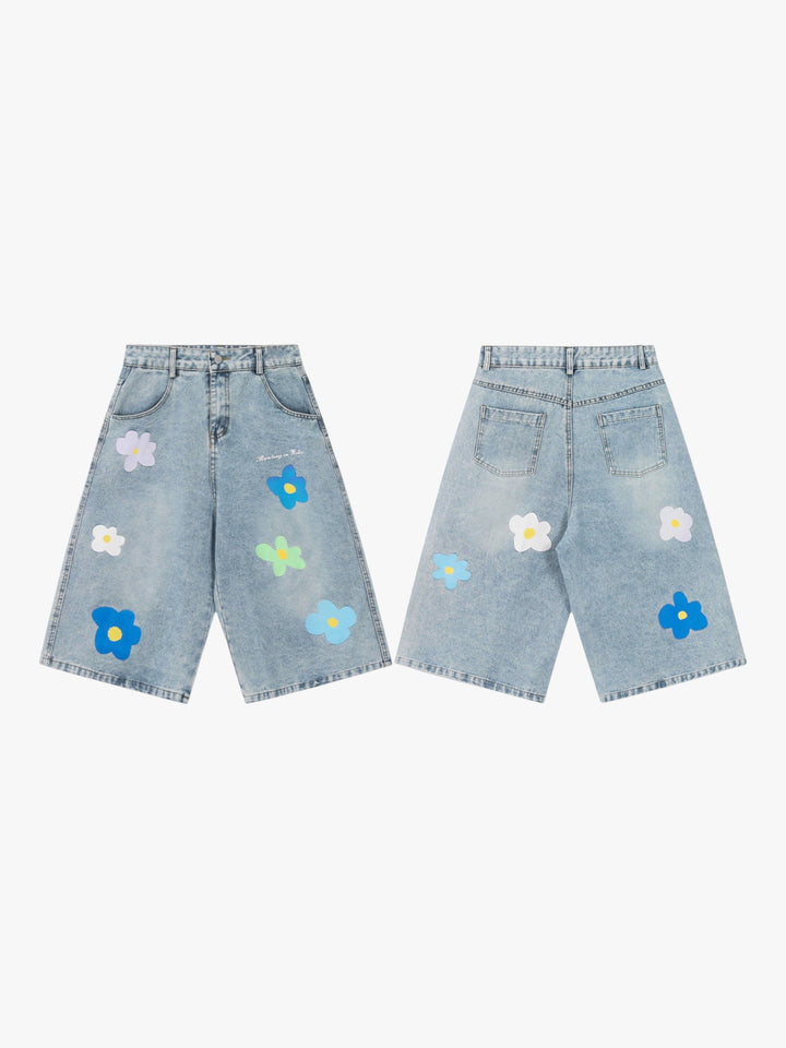 GKIKZ BLOOM DENIM JORTS