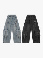 [25SS NEW ARRIVAL] GKIKZ HEAVY-DUTY UTILITY POCKETS DENIM CARGO
