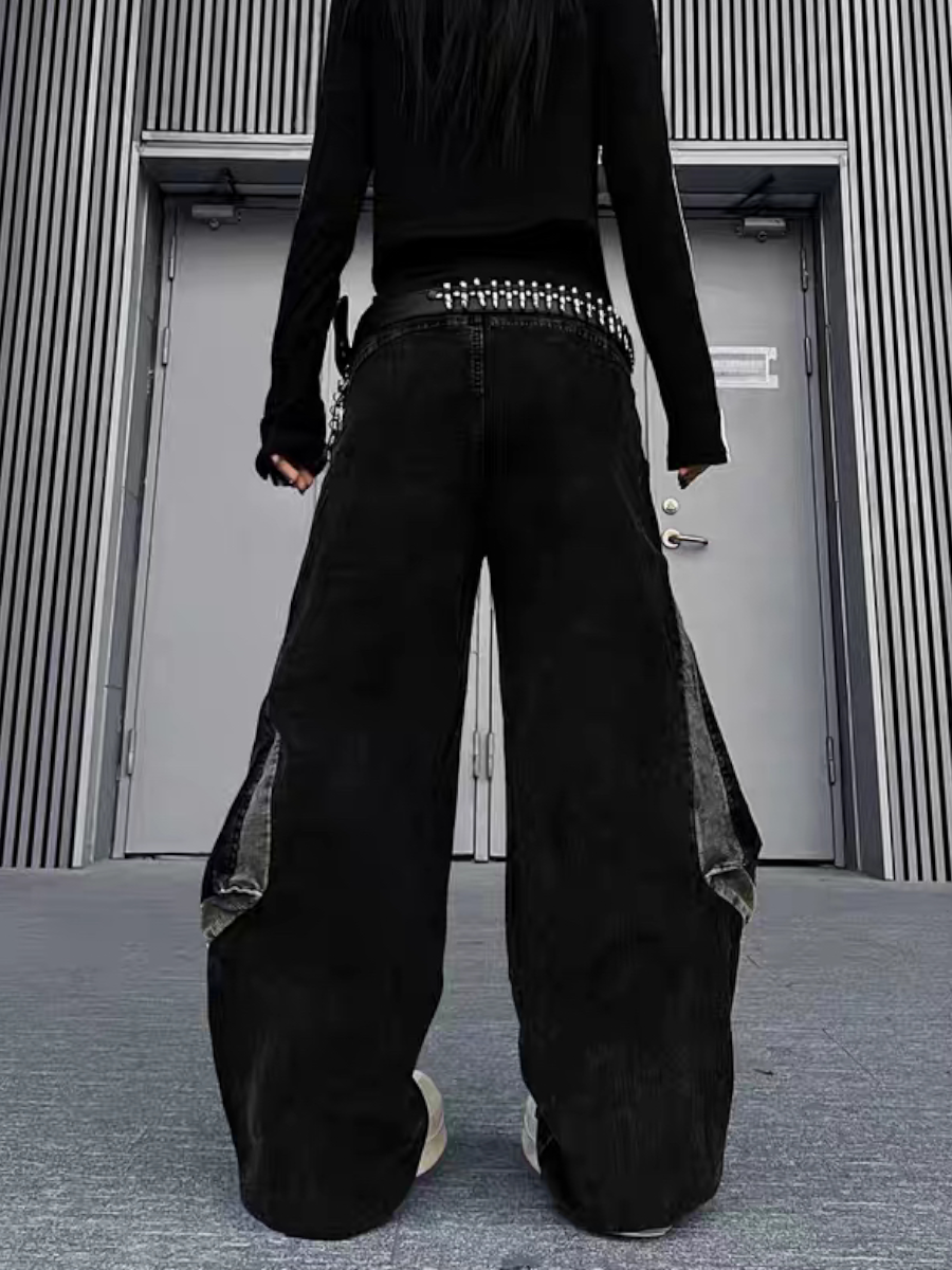 GKIKZ ABYSSAL CORDUROY SCULPT WIDE-LEG PANTS