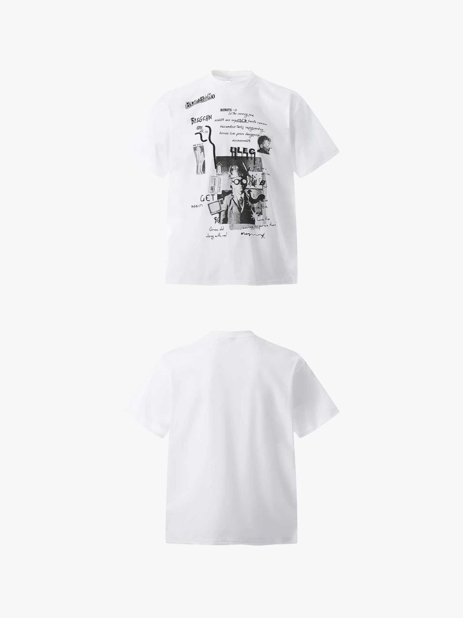 GKIKZ ABSTRACT COLLAGE PRINT COTTON TEES