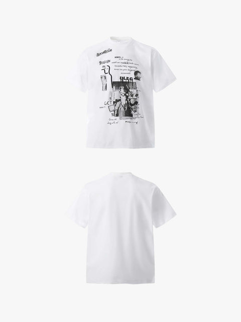 GKIKZ ABSTRACT COLLAGE PRINT COTTON TEES