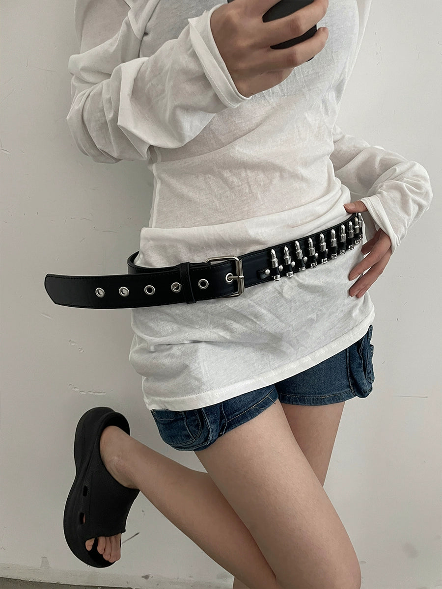 Black Bullet Rivet Belt