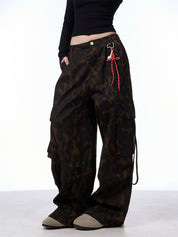 GKIKZ LEOPARD INTRUSION BAGGY CARGO PANTS