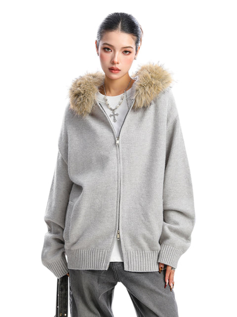 [25AW NEW ARRIVAL] GKIKZ AURORA EDGE FAUX FUR JACKET