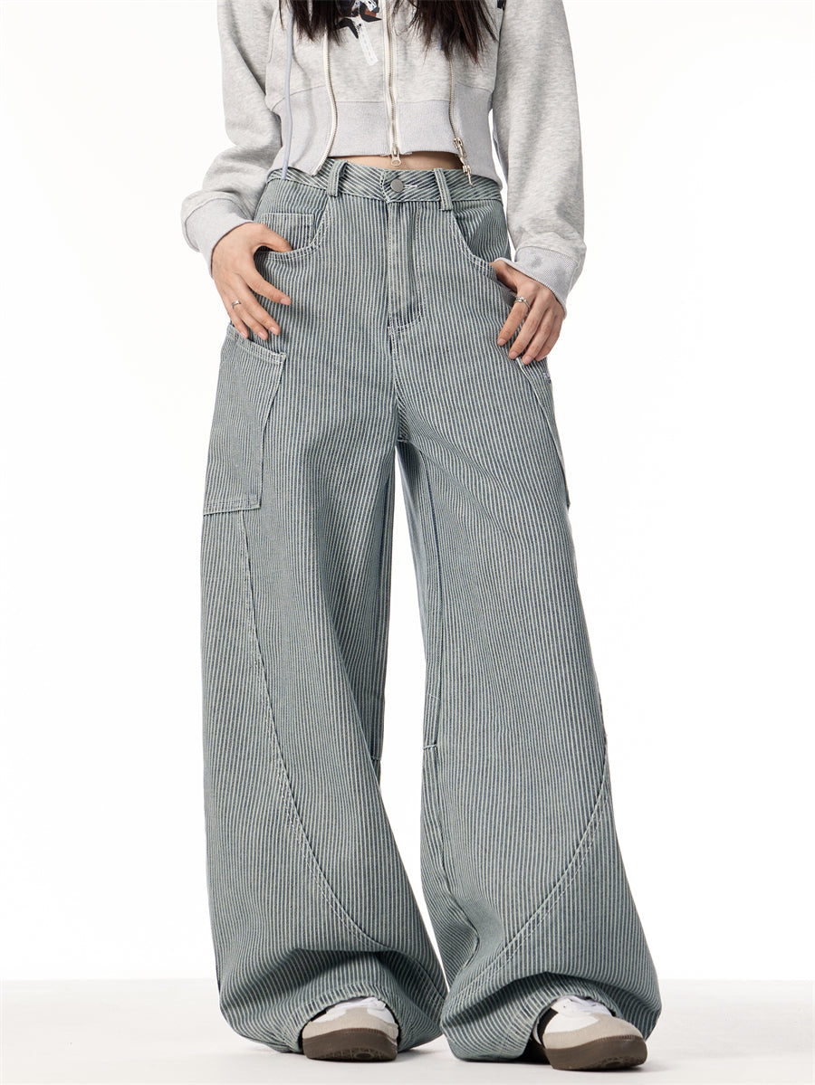 GKIKZ SENSE LOOSE LEISURE SCIMITAR MOP PANTS