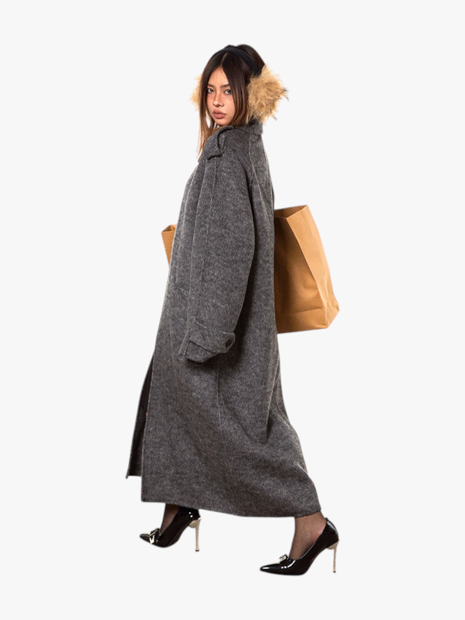 GKIKZ HANDMADE DOUBLE-FACED WOOL LONG A/W HIGH-GRADE COAT