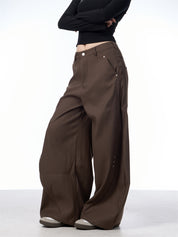 GKIKZ RETRO SPLICING SCIMITAR BAGGY PANTS