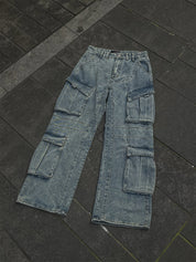 GKIKZ 11KN HEAVY DENIM MULTI-POCKET BAGGY JEANS