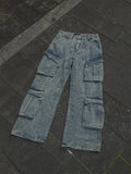 11KN Heavy Denim Multi-Pocket Baggy Jeans