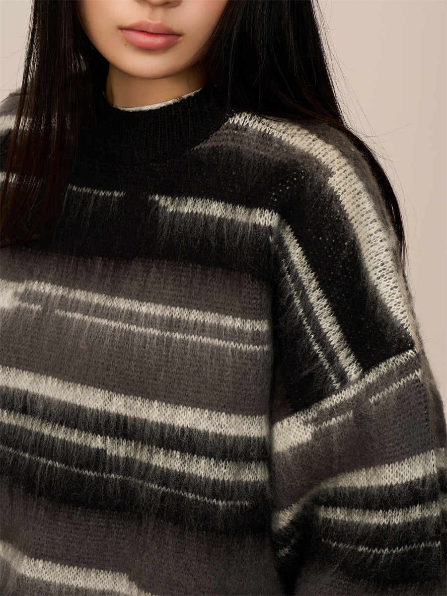 [CHRISTMAS SPECIAL] GKIKZ LUXURIOUS STRIPED VELVETY THICK OVERSIZED SWEATER