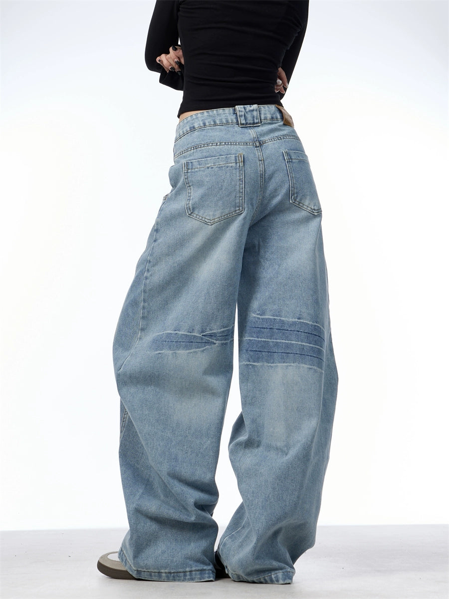 Retro Machete Wide-Leg Loose Jeans