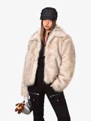 GKIKZ LUXURIOUS FAUX FUR OVERSIZED JACKET