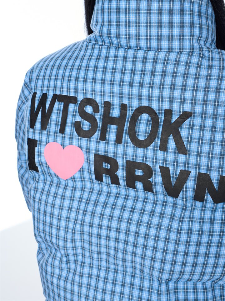 GKIKZ PLAID THICKENED QUILTED COTTON PUFFER JACKET