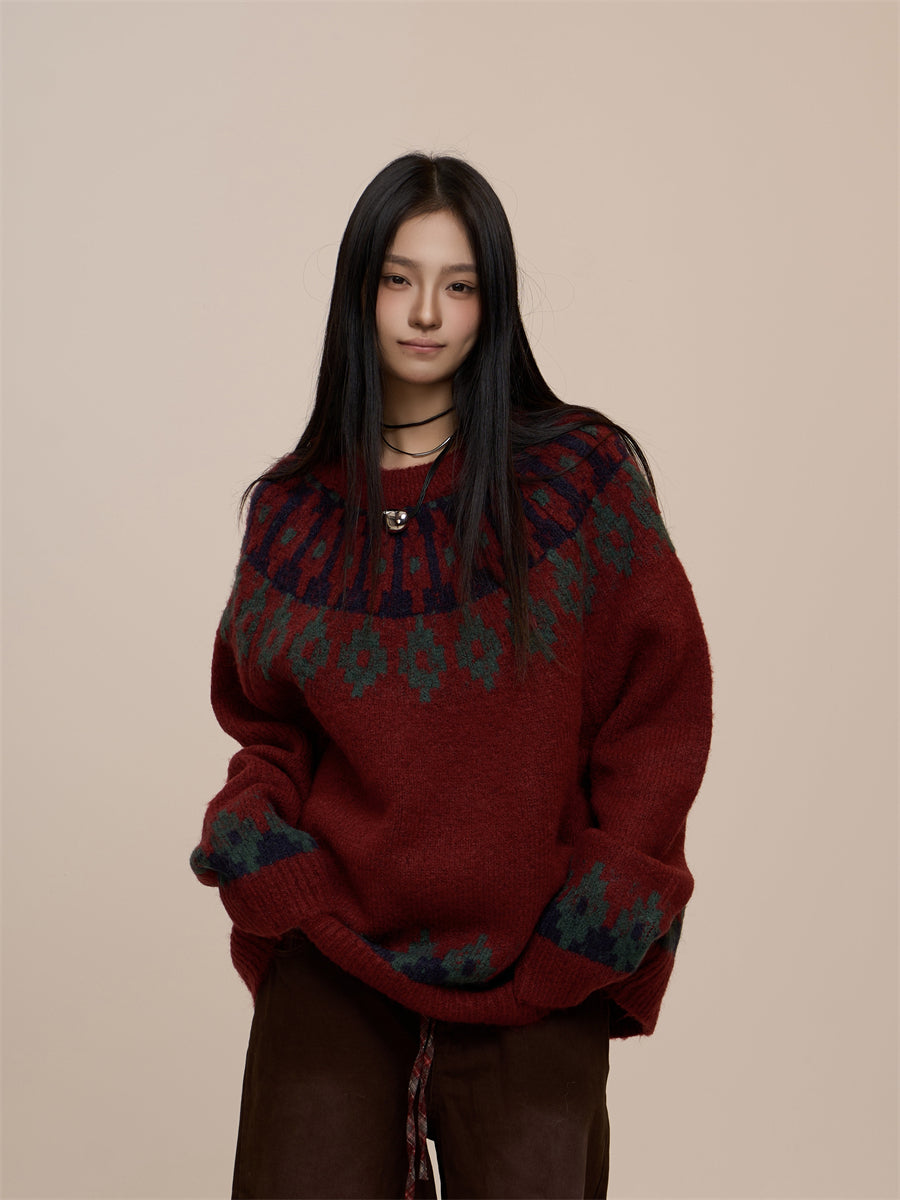[CHRISTMAS SPECIAL] GKIKZ FAIR ISLE THICK OVERSIZED SWEATER