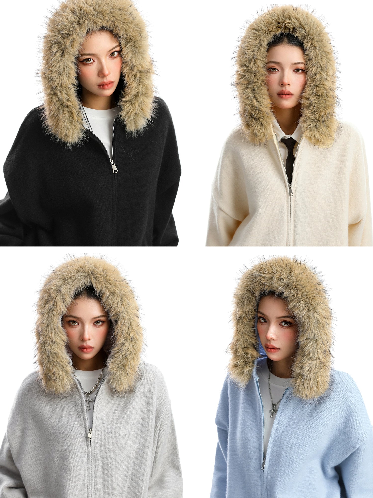 [25AW NEW ARRIVAL] GKIKZ AURORA EDGE FAUX FUR JACKET