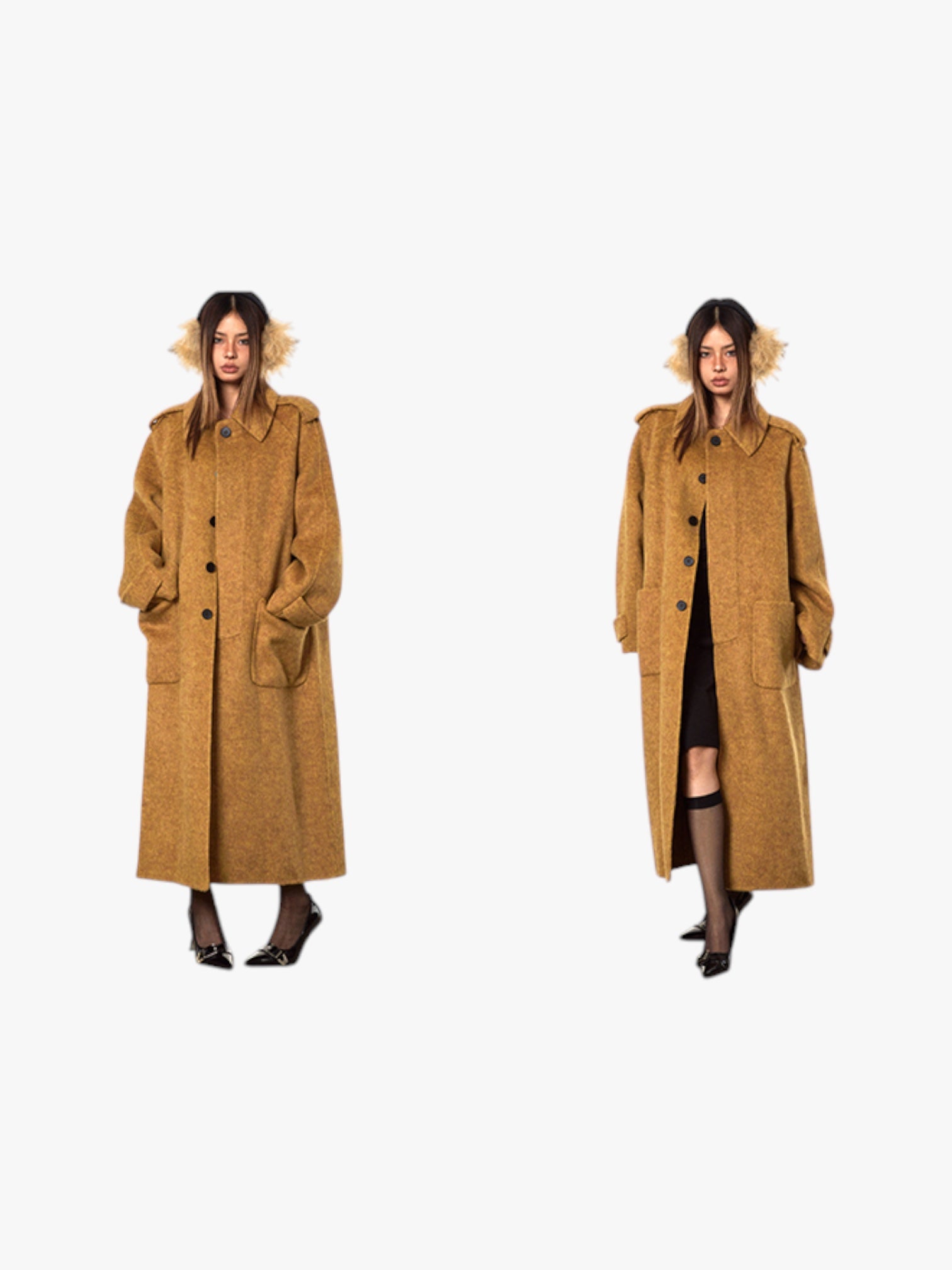 GKIKZ HANDMADE DOUBLE-FACED WOOL LONG A/W HIGH-GRADE COAT