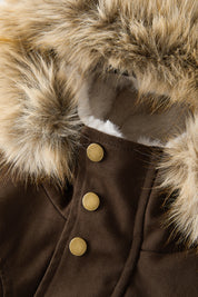 Fur-Lined Graphic Sleeve Parka Jacket - Cozy Limited Edition