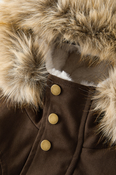 GKIKZ FUR-LINED GRAPHIC SLEEVE PARKA JACKET - COZY LIMITED EDITION