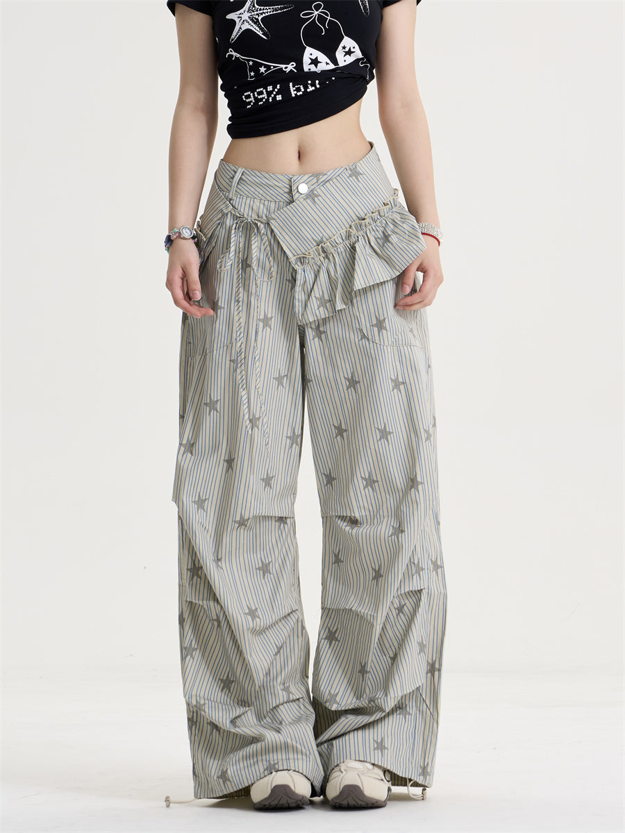 [25SS NEW ARRIVAL] GKIKZ STARLACE RUFFLE WIDE-LEG PANT