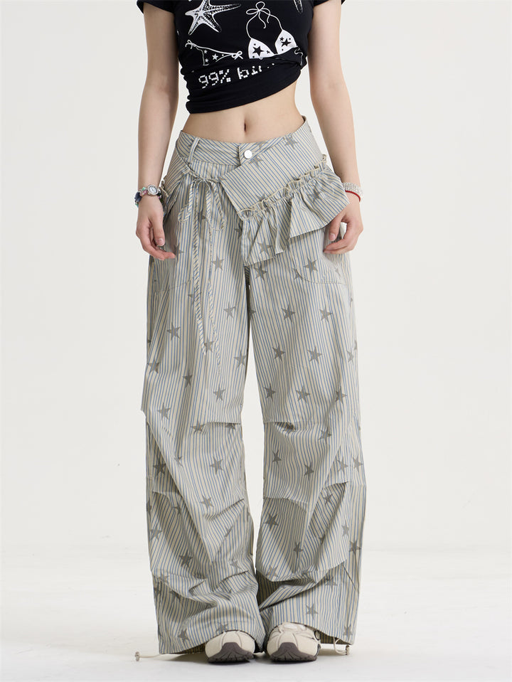 GKIKZ STARLACE RUFFLE WIDE-LEG PANT
