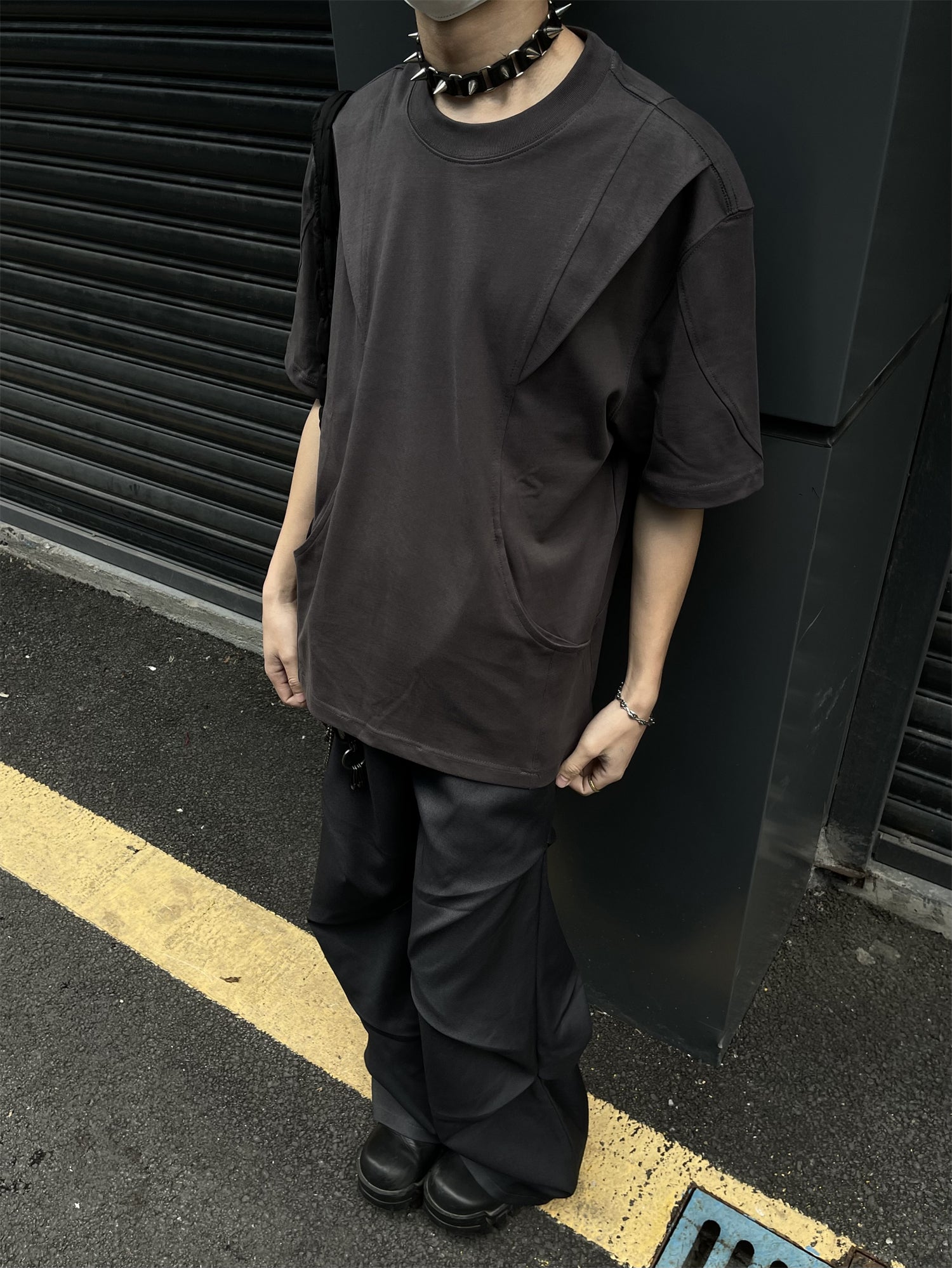 Splicing Dash Drop Shoulder Tees