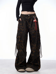 GKIKZ LEOPARD INTRUSION BAGGY CARGO PANTS