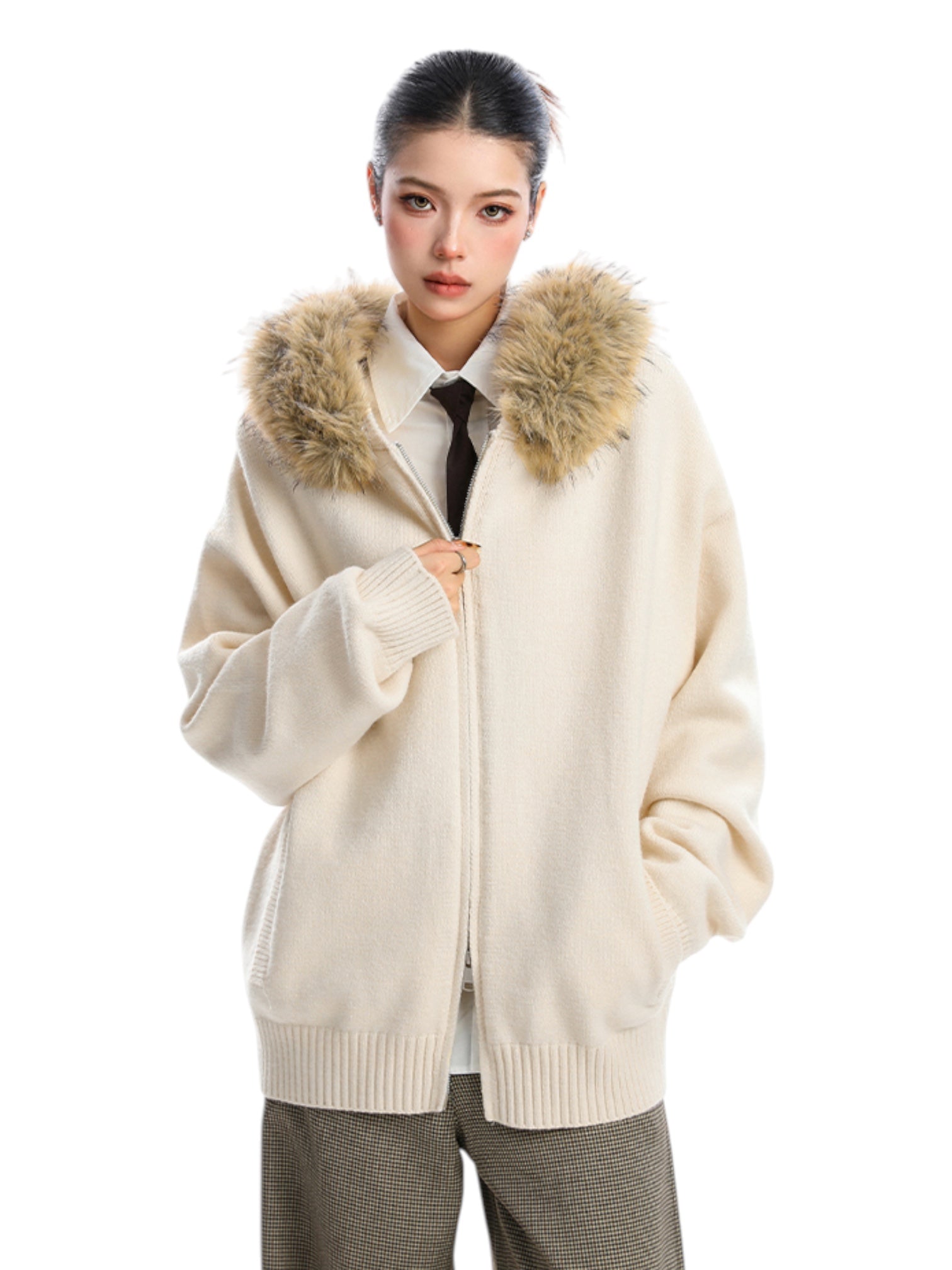 [25AW NEW ARRIVAL] GKIKZ AURORA EDGE FAUX FUR JACKET