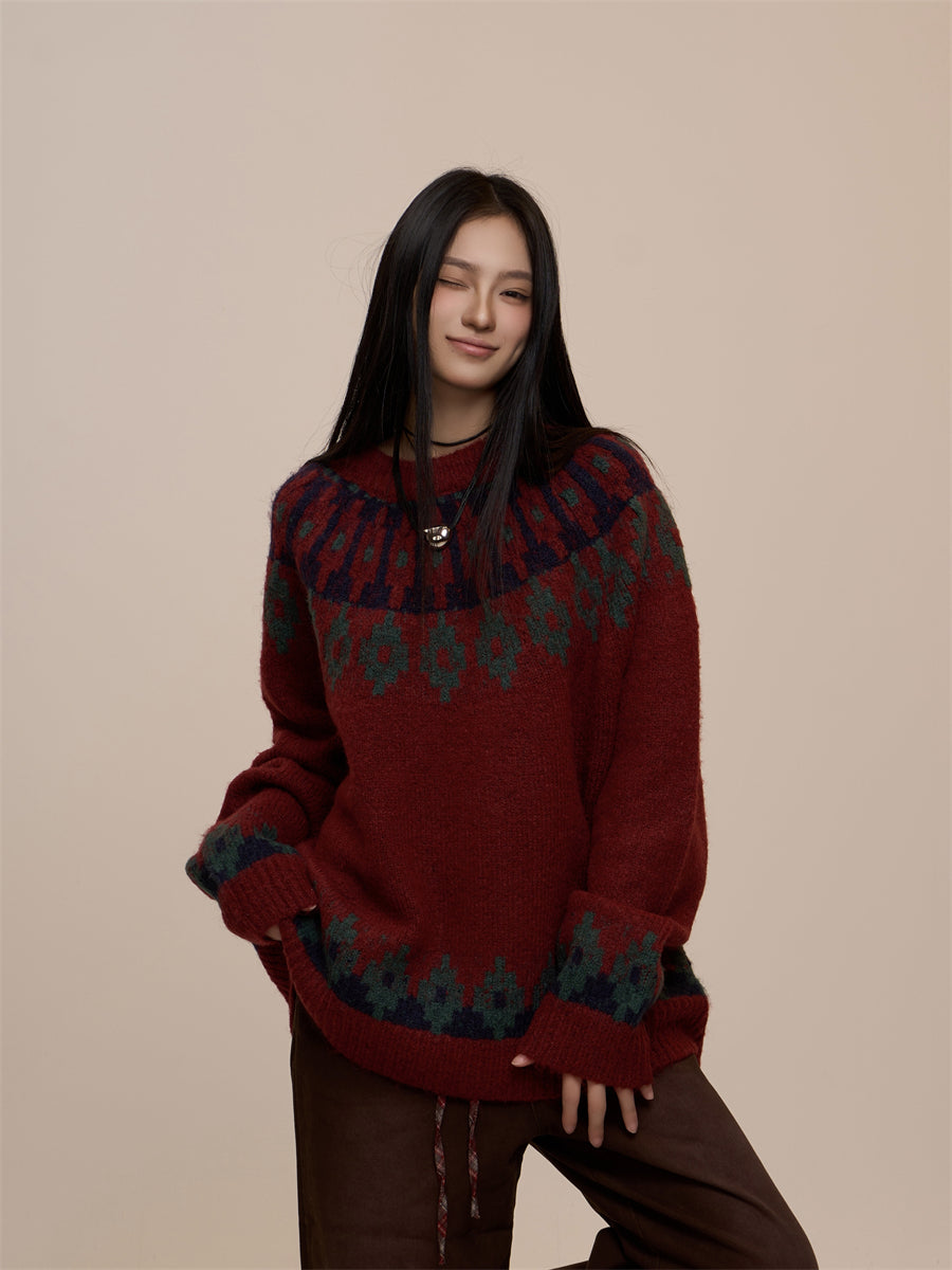 [CHRISTMAS SPECIAL] GKIKZ FAIR ISLE THICK OVERSIZED SWEATER