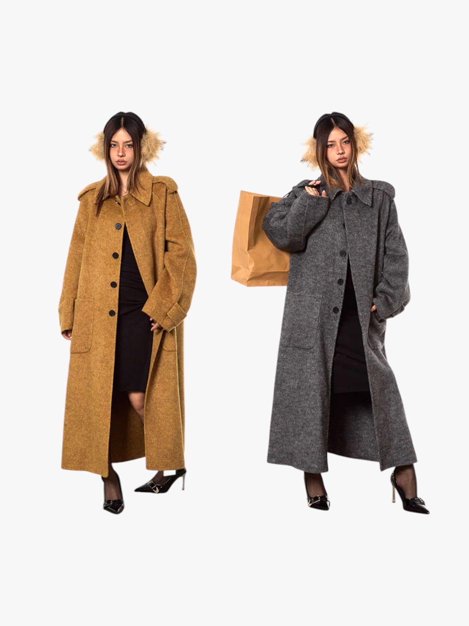 GKIKZ HANDMADE DOUBLE-FACED WOOL LONG A/W HIGH-GRADE COAT