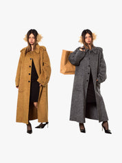 GKIKZ HANDMADE DOUBLE-FACED WOOL LONG A/W HIGH-GRADE COAT