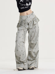 [25SS NEW ARRIVAL] GKIKZ STARLACE RUFFLE WIDE-LEG PANT