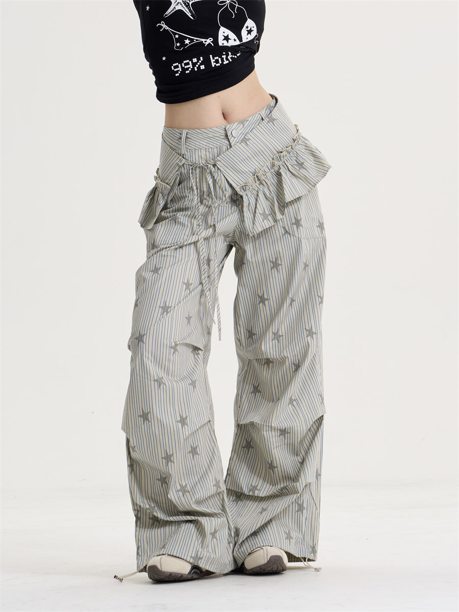 Starlace Ruffle Wide-Leg Pant