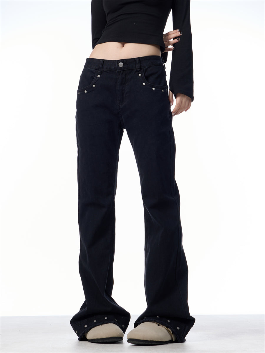 GKIKZ RETRO SKINNY WAIST STRETCH FLARED PANTS