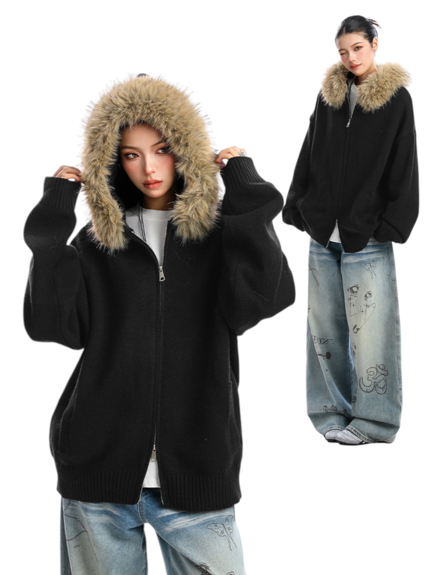 [25AW NEW ARRIVAL] GKIKZ AURORA EDGE FAUX FUR JACKET