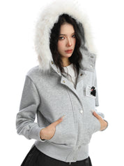 [25AW NEW ARRIVAL] GKIKZ BLOCK CODE FAUX FUR JACKET