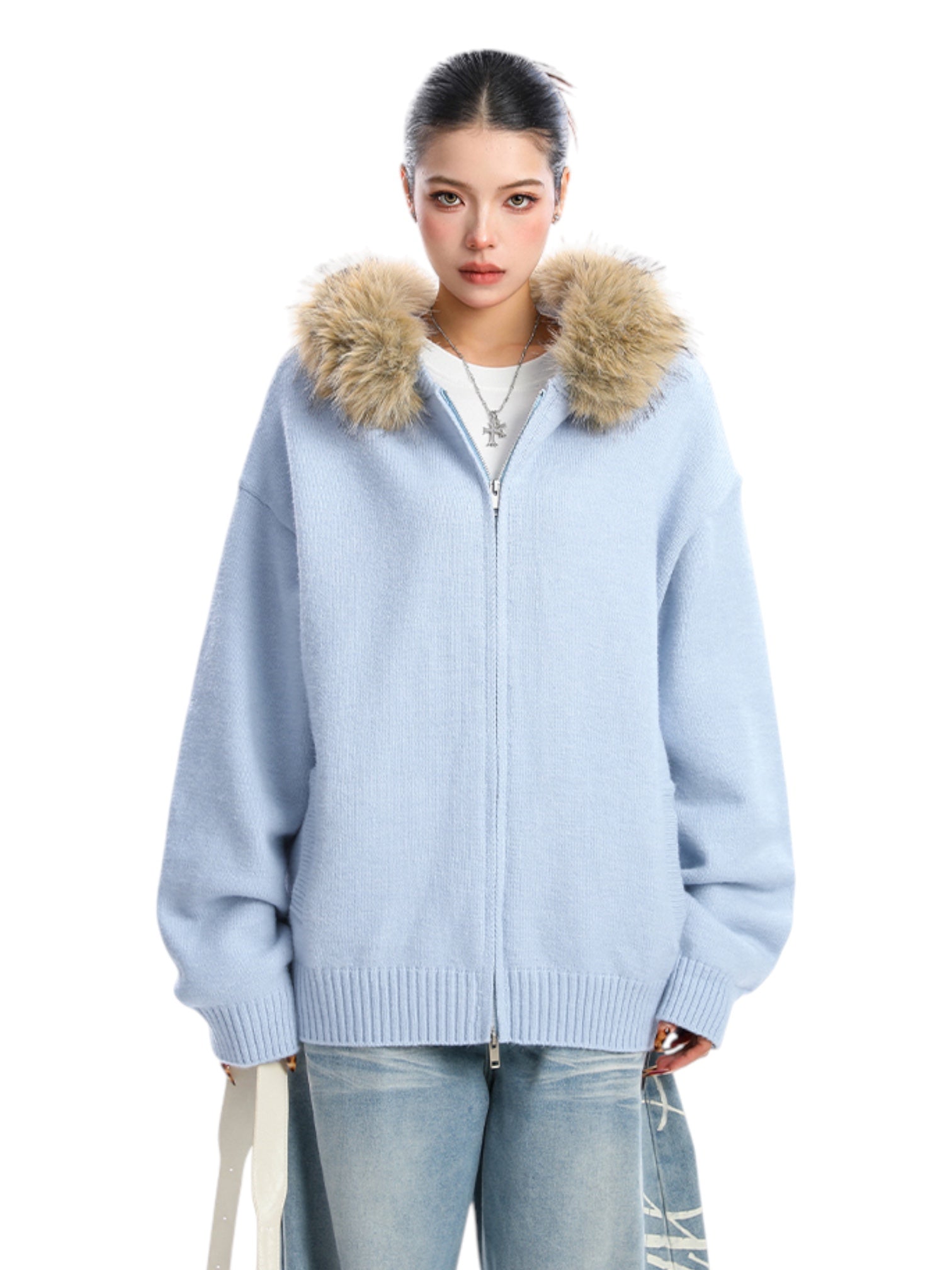 [25AW NEW ARRIVAL] GKIKZ AURORA EDGE FAUX FUR JACKET