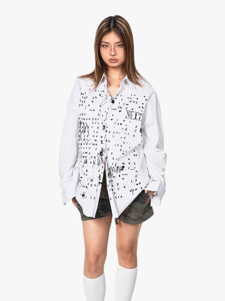 GKIKZ BOLD ABSTRACT LONG-SLEEVED SHIRT